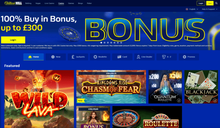 Sitio web oficial del casino William Hill
